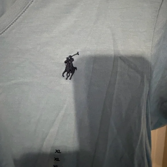 Polo Ralph Lauren Light Blue V-Neck T-Shirt - Picture 3 of 4